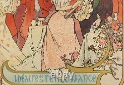 Affiche Originale Mucha Les Amants Bernhardt Belle Epoque 1895