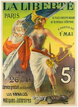 Affiche Originale PAL La Liberté Paris Journal Glaive Cuirassier 1890