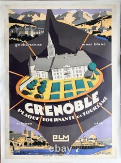 Affiche Originale PLM Grenoble Mont-Blanc 1928 RARE