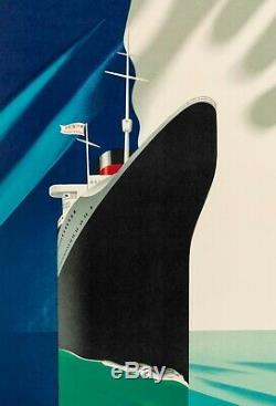 Affiche Originale Paul Colin Cie Gle Transatlantique French Line 1952