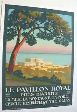 Affiche Originale Pavillon Royal Castel Biarritz Bidart Pays Basque C. Duval 1930