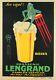 Affiche Originale Phi Bières Brasserie Lengrand Liqueur Grenouille -1926