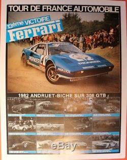 Affiche Originale Poster Ferrari 308 Gtb Pioneer Andruet Biche Tour France Auto