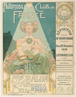 Affiche Originale Privat Livemont 5ème Salon de l'Automobile cycle sports