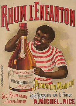 Affiche Originale Rhum Extra Supérieur de Martinique Plantation Manhaut