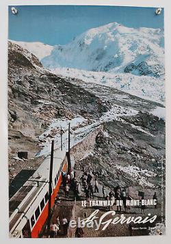 Affiche Originale Tramway Du Mont-blanc St Gervais Nid D'aigle Vintage Poster