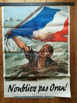 Affiche Originale WW2 N'oubliez pas Oran Mers-el-Kébir 1940