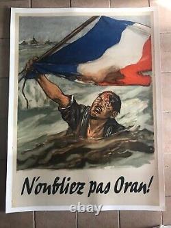 Affiche Originale entoilée N'oubliez pas Oran guerre