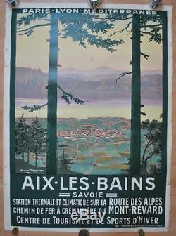 Affiche PLM Originale AIX LES BAINS Savoie Mont-Revard Route des Alpes Dorival