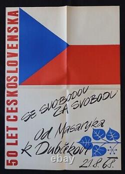 Affiche PRINTEMPS DE PRAGUE 1968 Avec la liberté pour la liberté poster 194