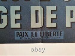Affiche Paix et Liberté 1951 EUROPE UNIE GAGE DE PAIX illustr. MORAC