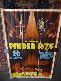 Affiche Pinder Cirque Acrobates Equilibristes Rare