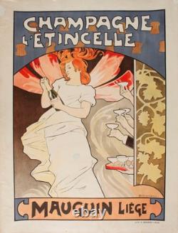 Affiche Poster Champagne Etincelle Mauguin Liege
