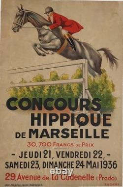 Affiche Poster Équitation Cheval Concours Hippique Jumping