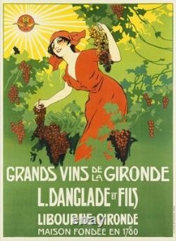 Affiche Poster Vin Gironde Danglade Libourne