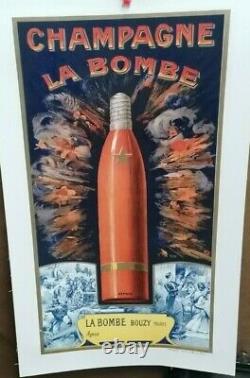 Affiche Pub Ancienne Champagne La Bombe Boizy Marne H Bouquet Paris
