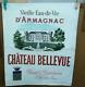 Affiche Pub Ancienne Eau De Vie D' Armagnac Chateau Bellevue Condom Gers