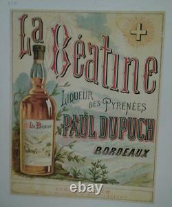 Affiche Pub Ancienne La Beatine Liqueur Pyrenees Dupuch Bordeaux Bloch Bresil