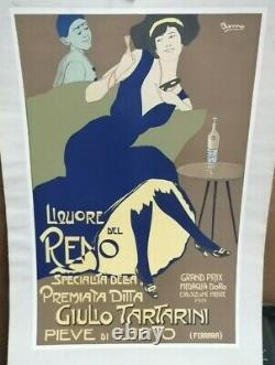 Affiche Pub Ancienne Liquore Del Reno Ferrara Italie Italia