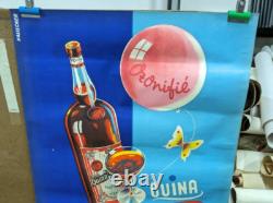 Affiche Pub Ancienne Quina Excelsior Saint Etienne Loire Papillon