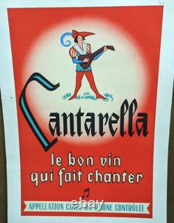 Affiche Pub Ancienne Vin Cantarella Cotes Du Rhone
