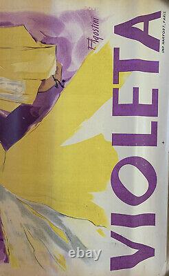 Affiche PublicitairVIOLETA -Années 40' Lithographie Felix AGOSTINI -130x80cm