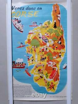 Affiche Publicitaire Ancienne Venez Donc En Corse Eclaireurs Scouts
