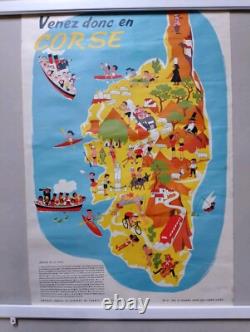 Affiche Publicitaire Ancienne Venez Donc En Corse Eclaireurs Scouts
