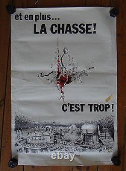 Affiche RASSEMBLEMENT DES OPPOSANTS A LA CHASSE par PARSY mai 68 poster