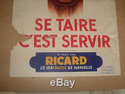 Affiche Ricard Draeger Se Taire C Est Servir 1940 Gouvernement Vichy Petain