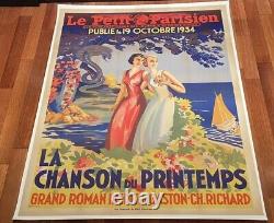 Affiche/Riviera/affiche ancienne, Art Déco, 1930/le petit parisien