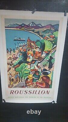 Affiche Roussillon Sncf Signee Desnoyer Belle Deco
