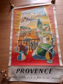 Affiche SNCF touristique années 50'S la Provence