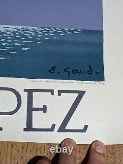 Affiche Saint Tropez Émile Gaud / Lithographie 1980 Cote D'azur French Riviera