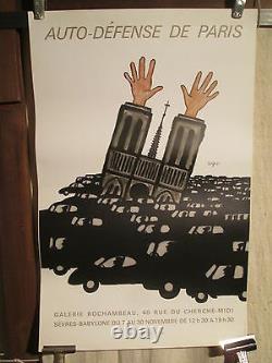 Affiche Savignac Auto Defense De Paris