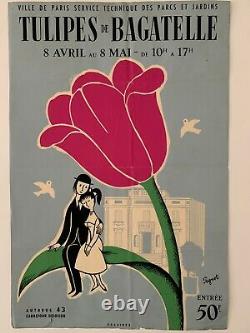 Affiche Signee Peynet Raymond Tulipes De Bagatelle Ville De Paris 8 Avril W420