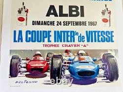 Affiche Sport Auto Coupe Vitesse Internationale Circuit Albi 1967 Beligond