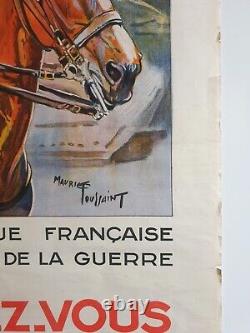 Affiche TROUPES MÉTROPOLITAINES Général LECLERC vers 1935 Maurice TOUSSAINT