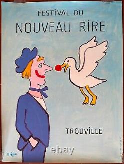 Affiche TROUVILLE Festival du Nouveau Rire RAYMOND SAVIGNAC 46x61cm 90's