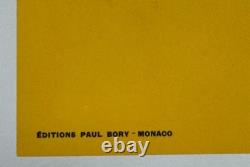 Affiche Tourisme Afrique Gabon Peche Chasse Sportive Miss Pin-up Tarpon 1960-70