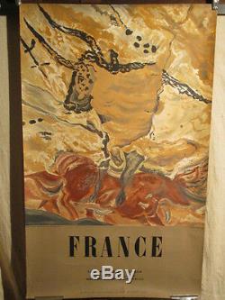 Affiche Tourisme Grottes De Lascaux Dordogne Litho 1955