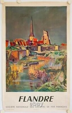 Affiche Tourisme SNCF FLANDRE 1953 ARTHUR FAGES