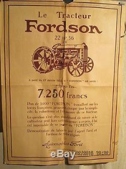 Affiche Tracteur Fordson Bordeaux Rare