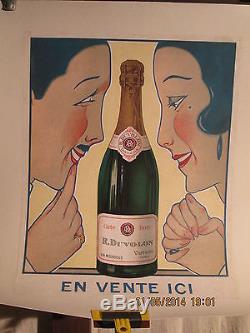 Affiche Vin Couple Art Deco