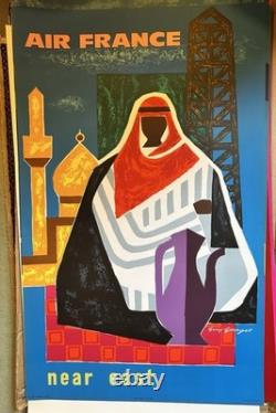 Affiche air france originale Guy Georget Near East. 1963 Parfait État À+