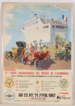 Affiche ancien pub 24 heure du mans ACO compagnie maritime course musé auto 1967