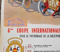 Affiche ancien pub 24 heure du mans ACO compagnie maritime course musé auto 1967