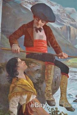 Affiche ancienne 1900 Les Pyrénées Le cirque de Gavarnie