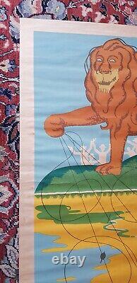 Affiche ancienne 1930 originale Pêcheurs Pensez aux spécialités Le Lion