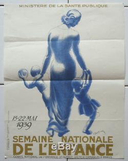 Affiche ancienne 1939 Semaine Nationale de l'Enfance CAPPIELLO art poster